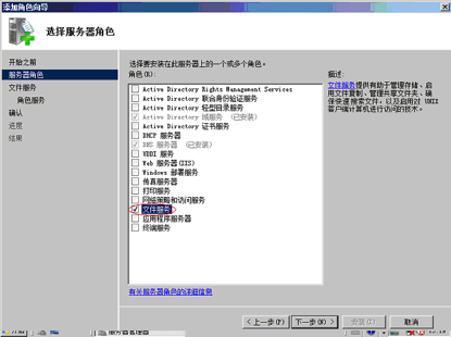 选择“文件服务”点击下一步