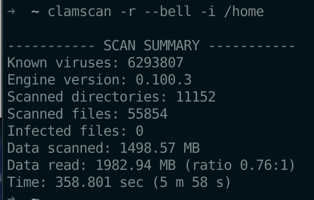 Use CalmAV scan / home