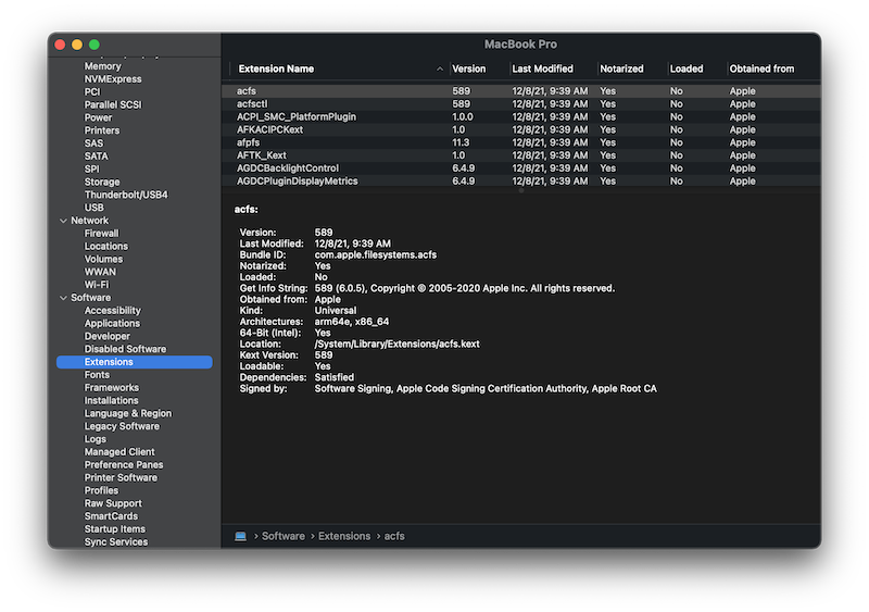 Directly use the system information tool to view the plug-ins in the current system